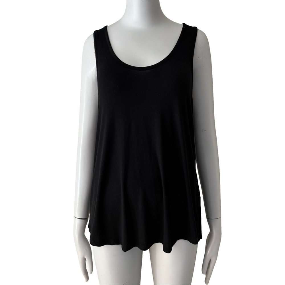 VINCE Black Jersey Tank Top Scoop Neck Model Sleeveless Size Small